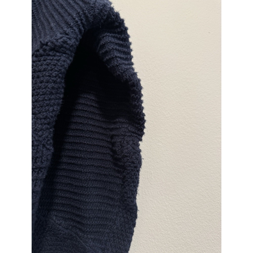 Soft Surroundings Sweater Navy Blue Knit Mock Neck Asymmetrical Patchwork M Edgy - Picture 12 of 15
